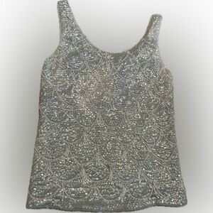 Vintage 1960’s MARCO POLO sequin wool beaded tank top size 8